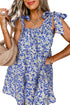 Floral Knotted Straps Tiered Babydoll Dress